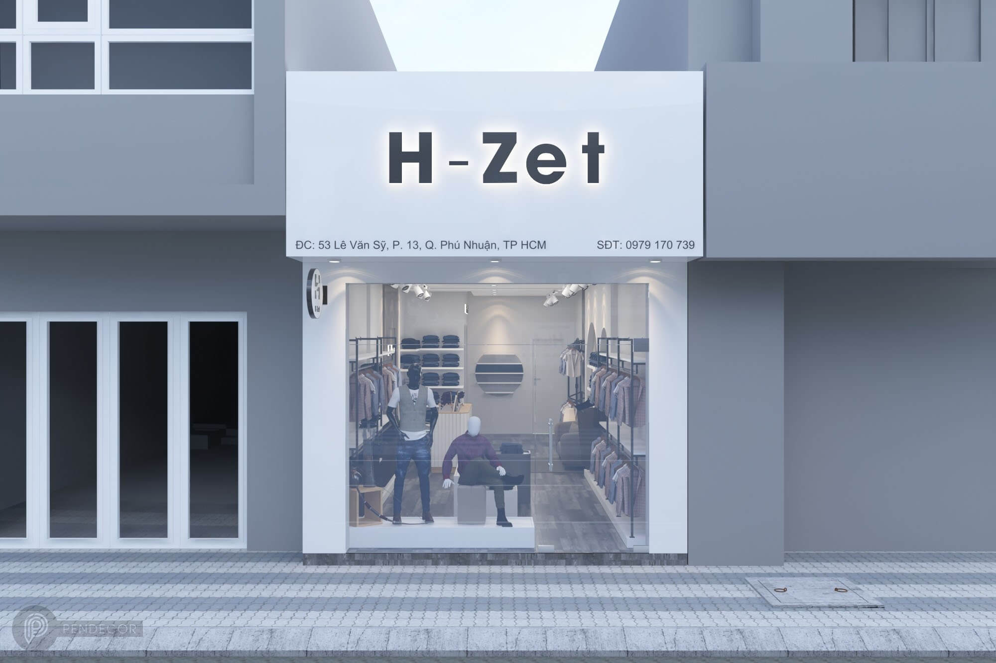 Thiết Kế Shop Thời Trang Nam H Zet