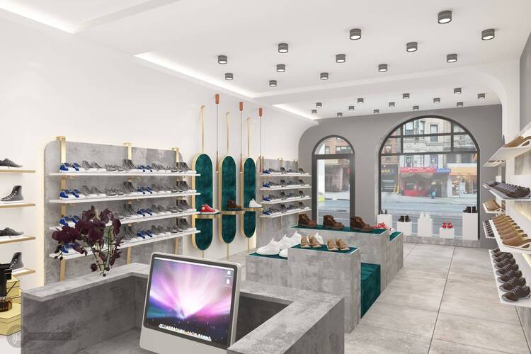 thiết kế shop giày dép đẹp Pendecor