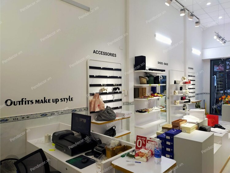 trang trí cửa hàng giày dép Pendecor