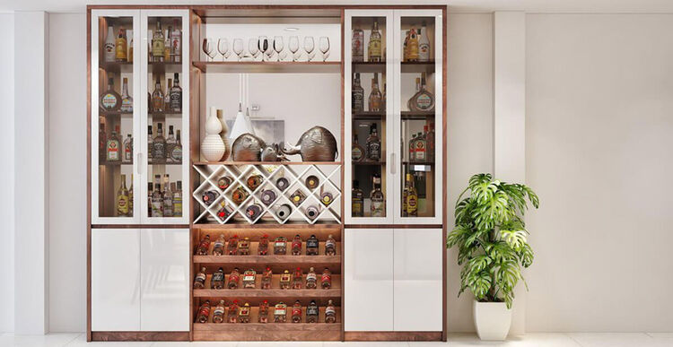 Kệ tủ trưng bày rượu