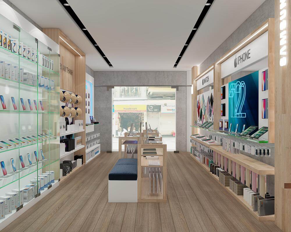 Top 5 mẫu trang trí cửa hàng điện thoại đẹp, hút khách