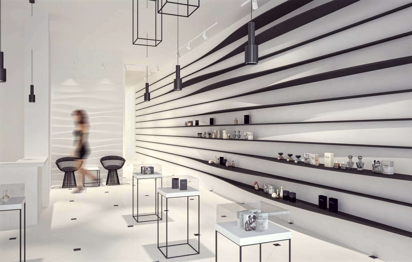 Cửa hàng nước hoa phong cách tối giản - Pendecor