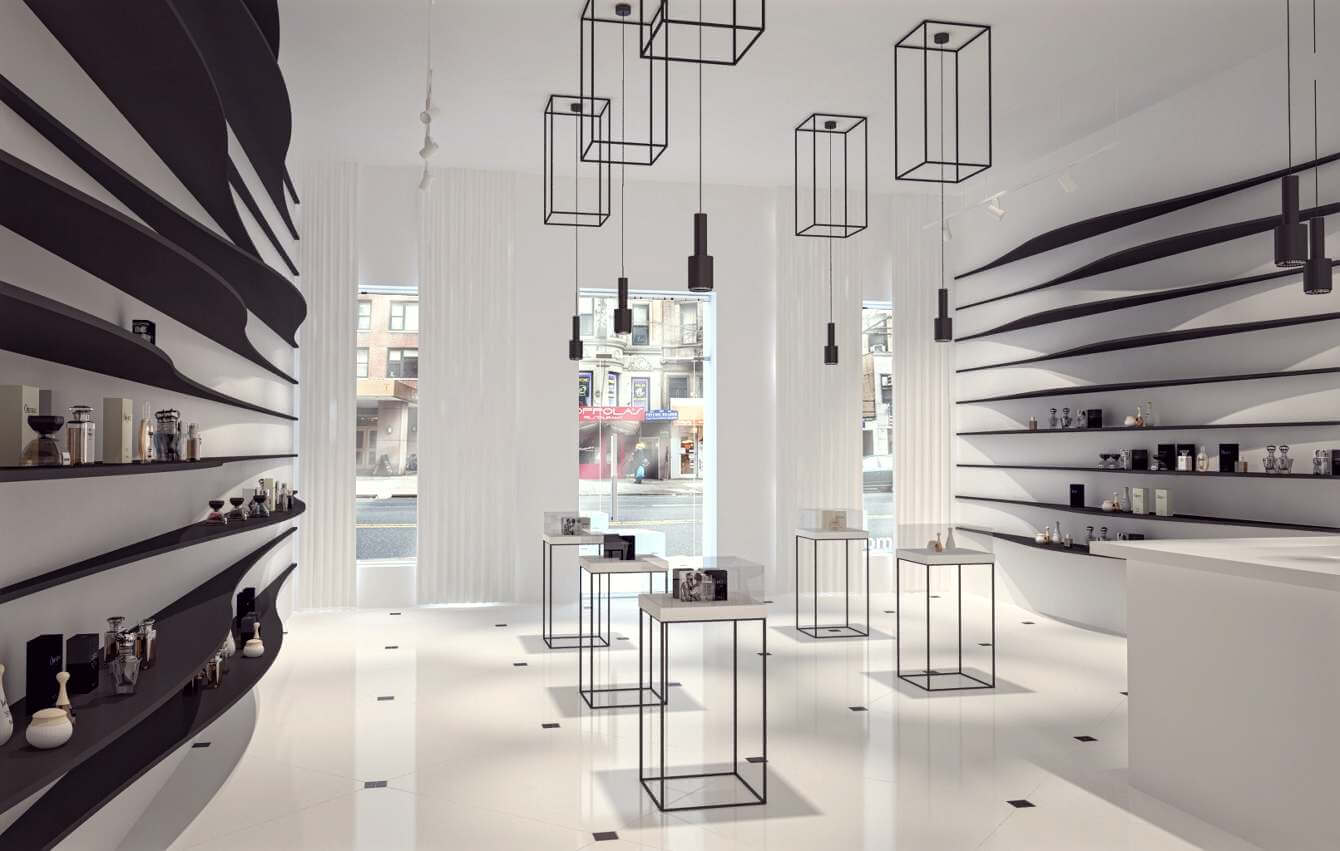 Cửa hàng nước hoa phong cách tối giản - Pendecor