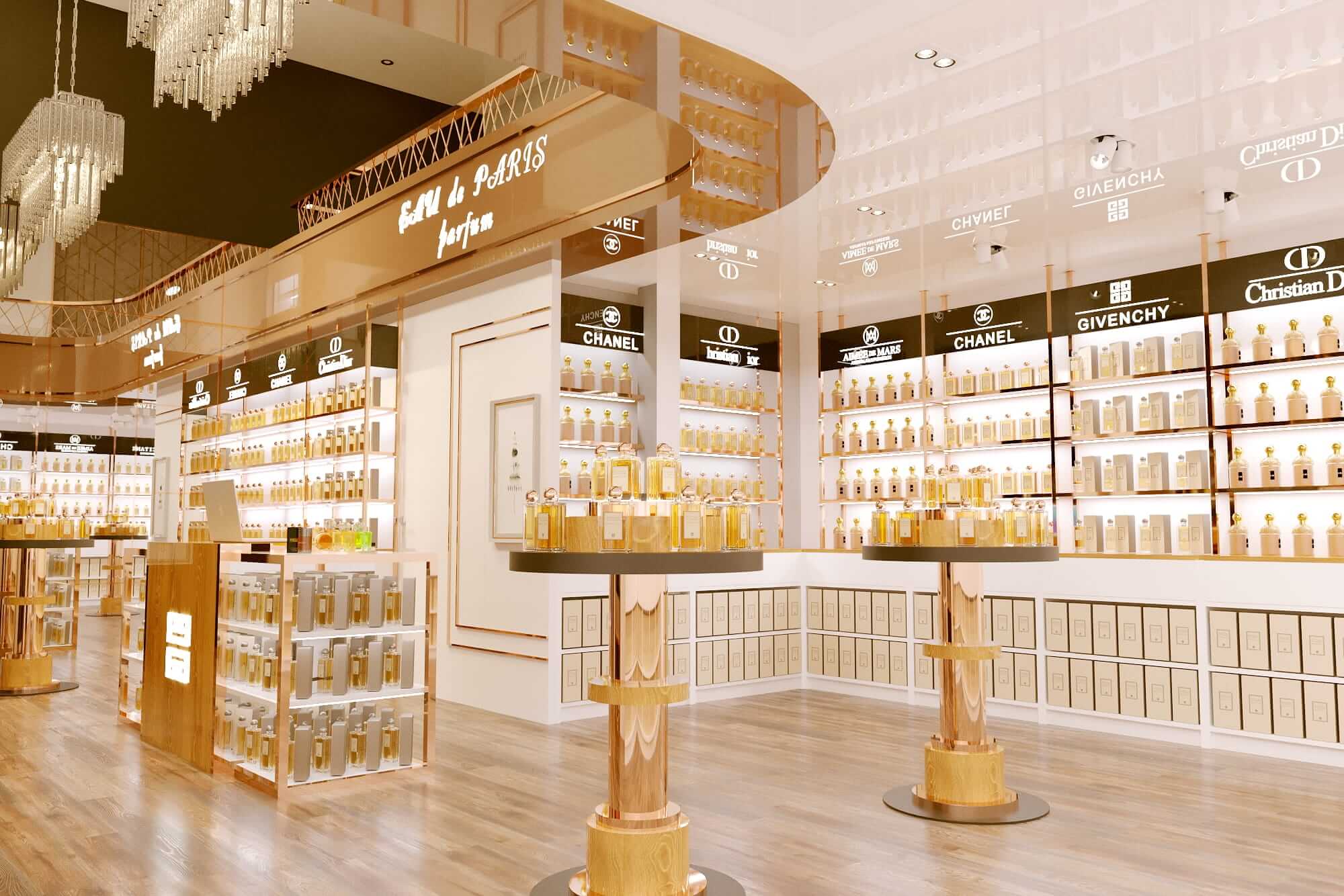 Cửa hàng nước hoa phong cách sang trọng, cổ điển - Pendecor