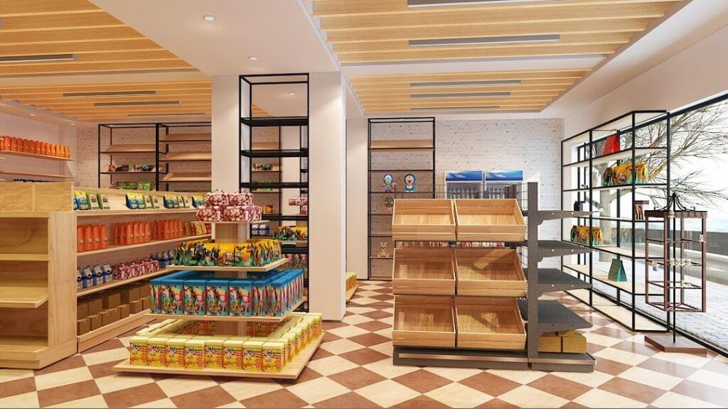 Phong cách xanh độc lạ cho tiệm tạp hóa