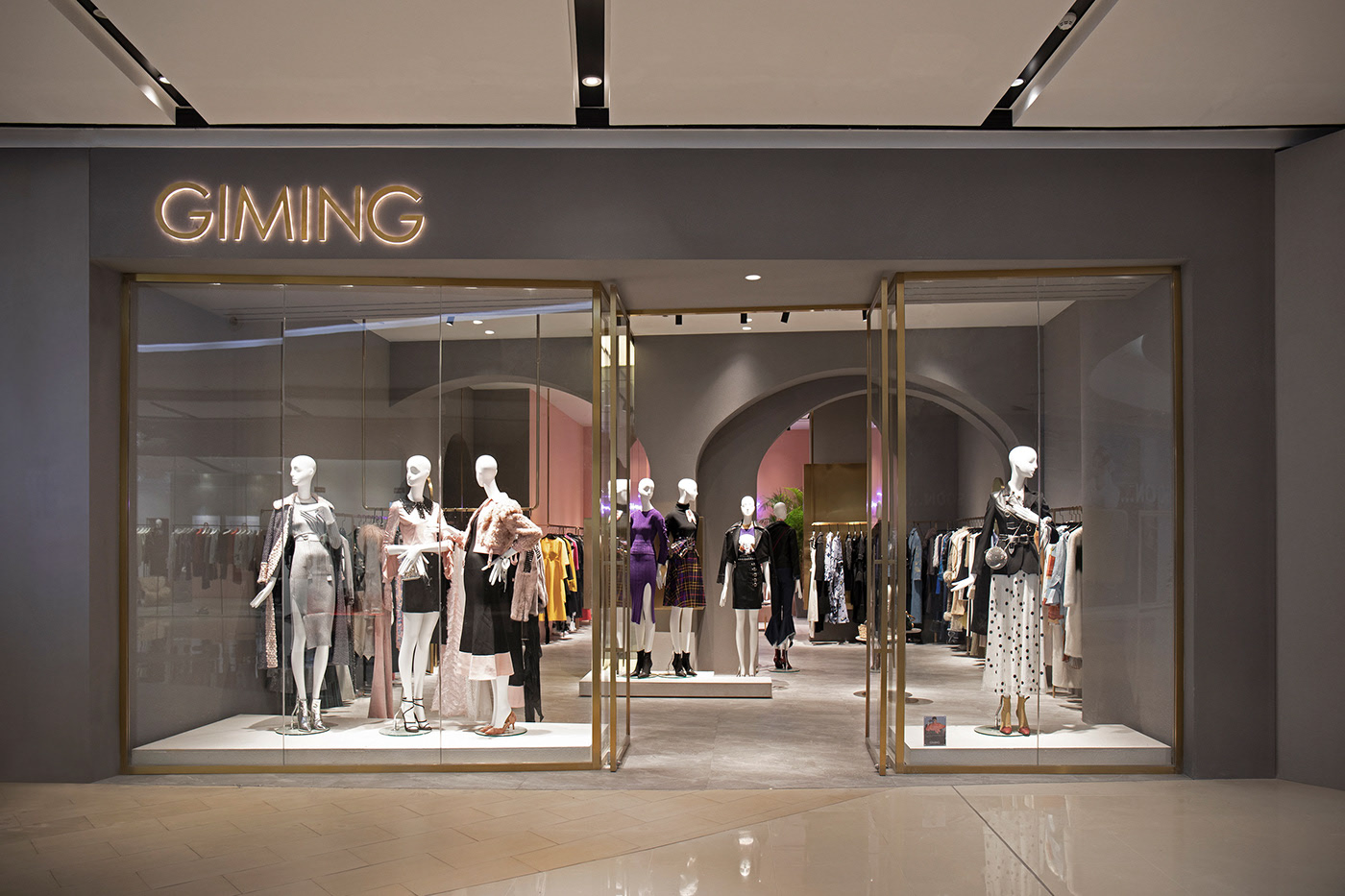 Thiết kế mặt tiền shop thời trang phong cách hiện đại