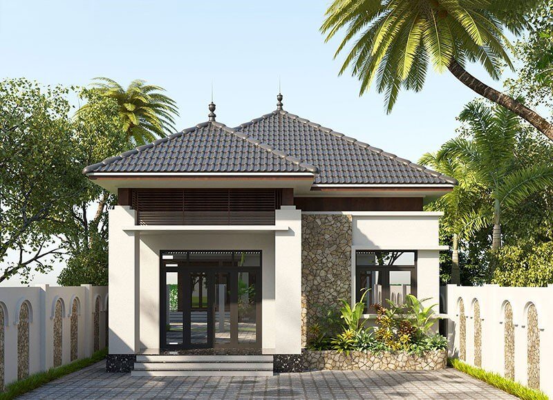 mẫu mặt tiền nhà 1 tầng đẹp không thể rời mắt