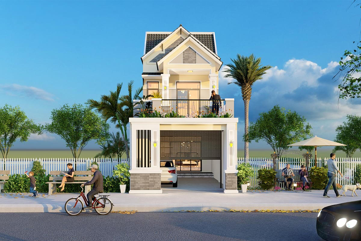 09+ mẫu mặt tiền nhà 2 tầng 1 tum không thể rời mắt, HOT nhất 2023