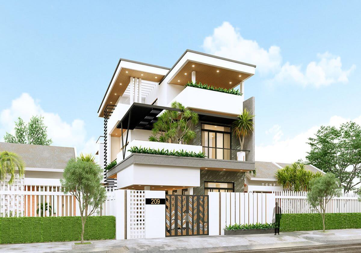 mẫu thiết kế mặt tiền nhà 2 tầng 5m ấn tượng không thể bỏ qua