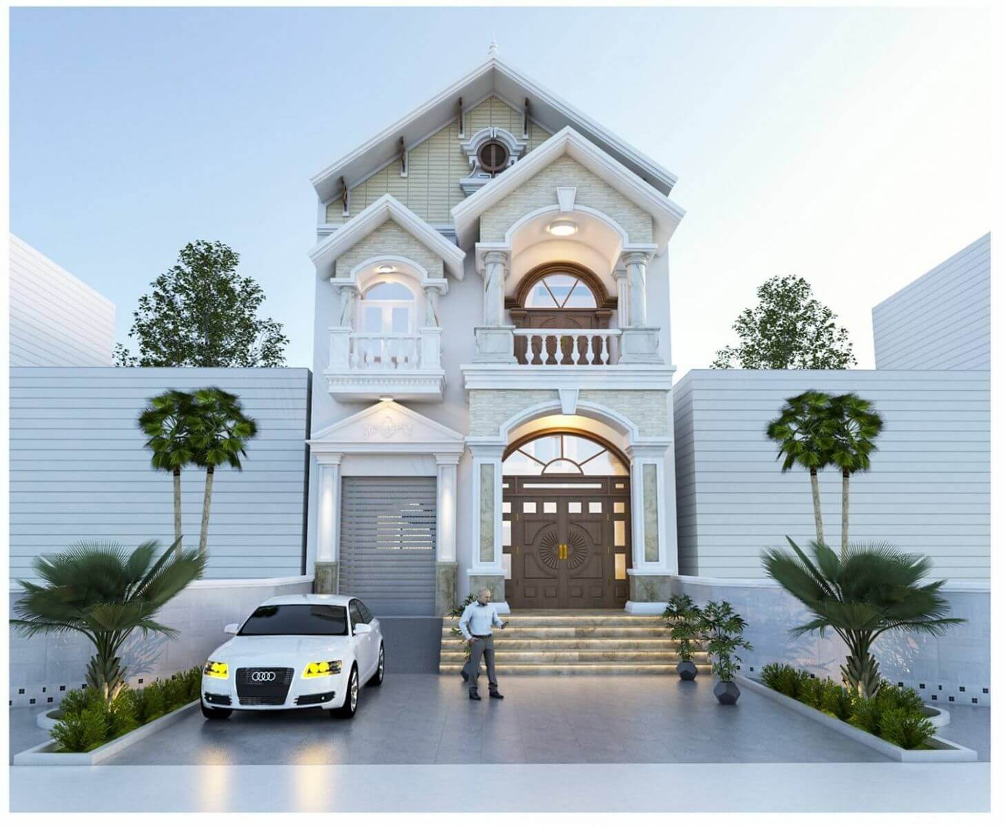 10+ mẫu thiết kế mặt tiền nhà 2 tầng mái Thái ấn tượng, hợp thời