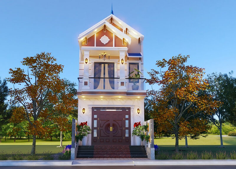 10+ mẫu thiết kế mặt tiền nhà 2 tầng mái Thái ấn tượng, hợp thời