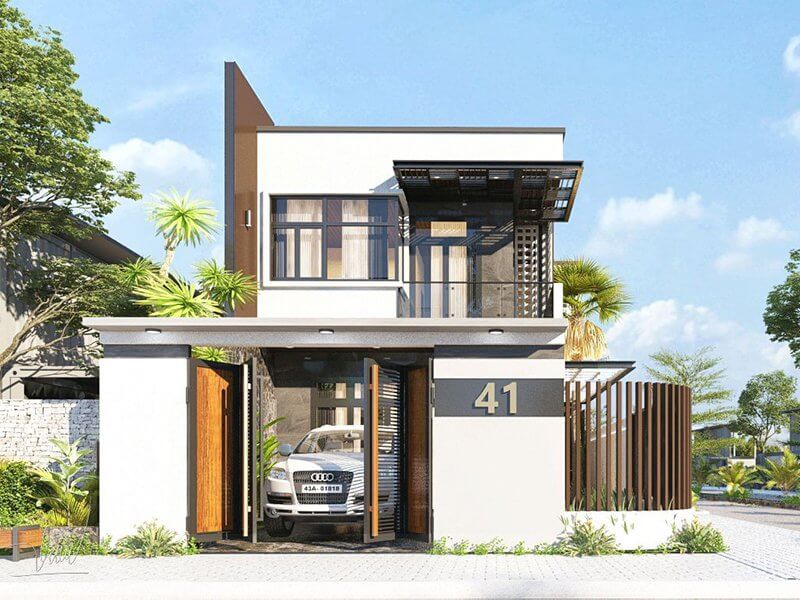 mẫu thiết kế mặt tiền nhà 2 tầng ấn tượng dành cho bạn