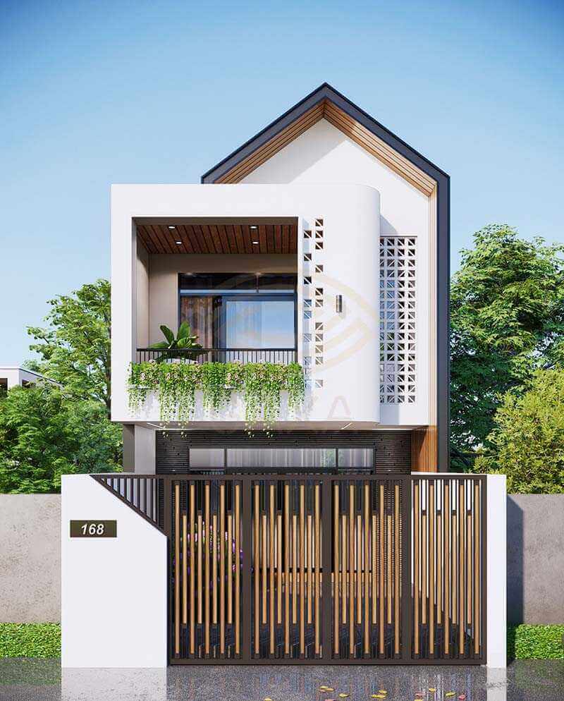 mẫu thiết kế mặt tiền nhà 2 tầng ấn tượng dành cho bạn