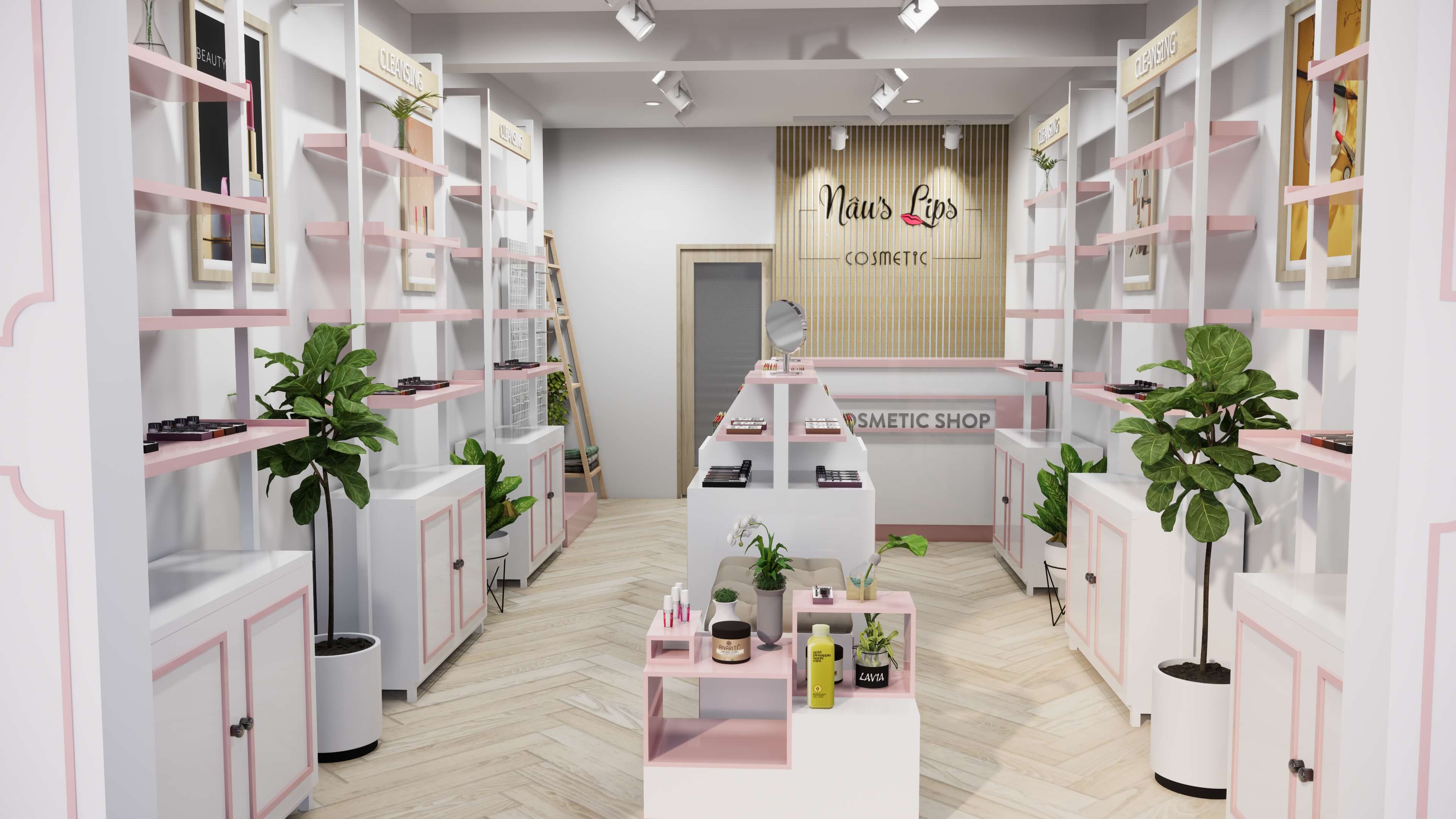 thiết kế shop mỹ phẩm Pendecor