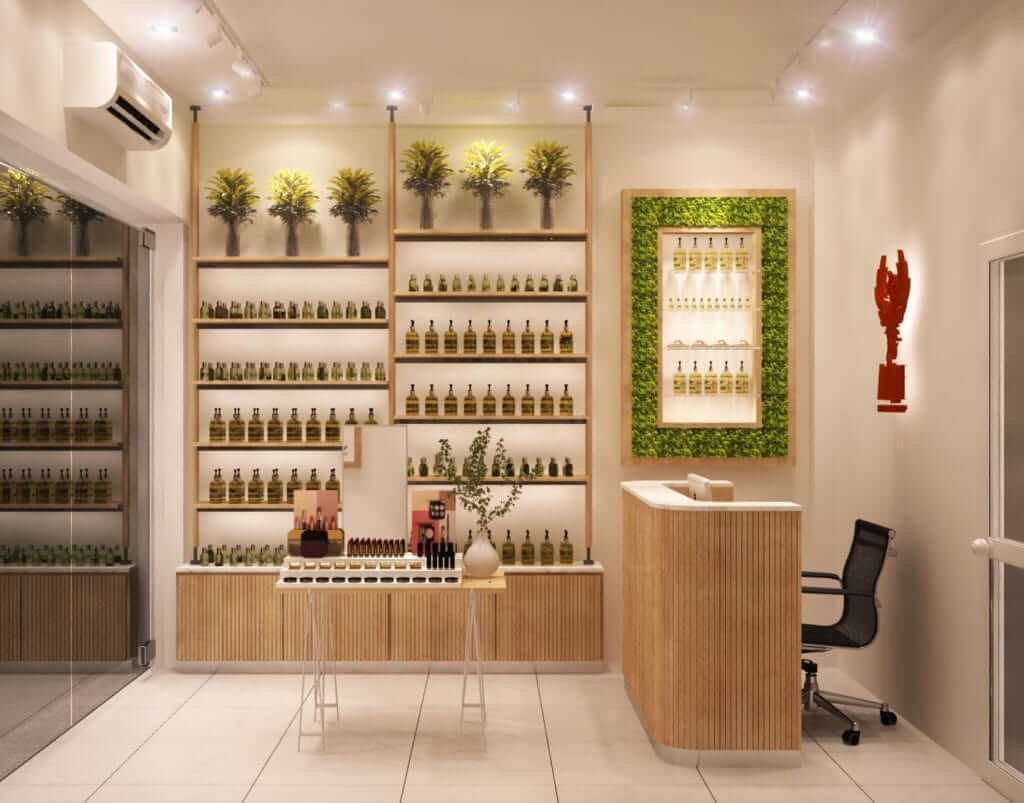thiết kế cửa hàng bán mỹ phẩm Pendecor