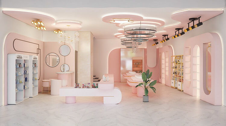 Trưng bày mỹ phẩm theo sơ đồ kệ