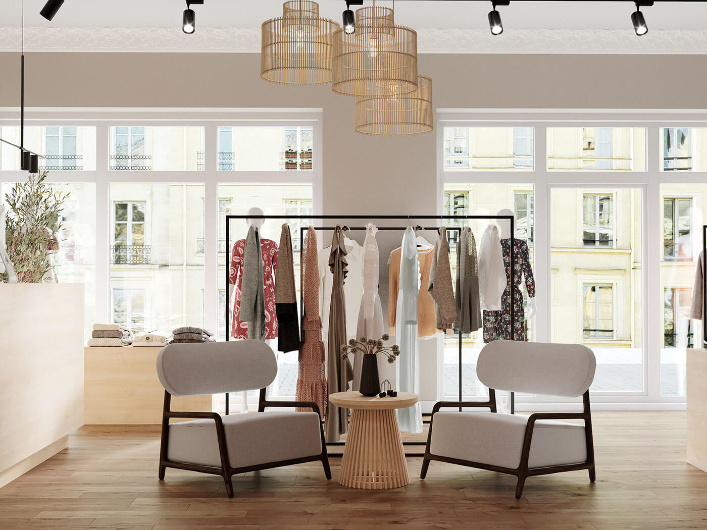 mẫu thiết kế shop quần áo 20m2 - 20