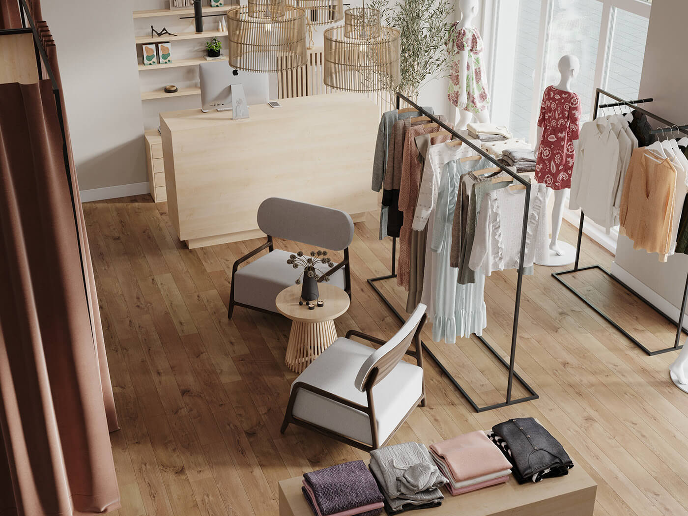 mẫu thiết kế shop quần áo 20m2 - 21