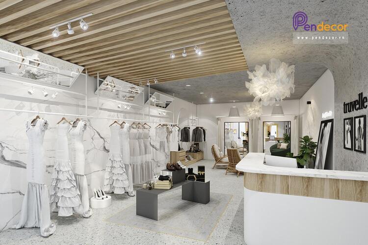 trang trí tiệm áo cưới đẹp Pendecor