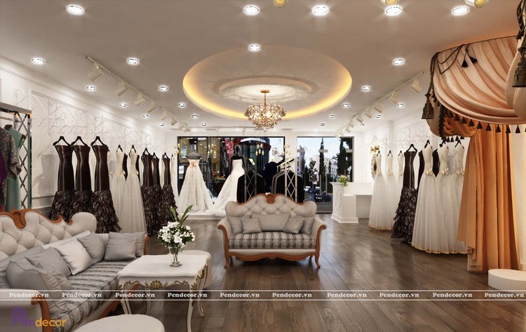 trang trí tiệm áo cưới Pendecor