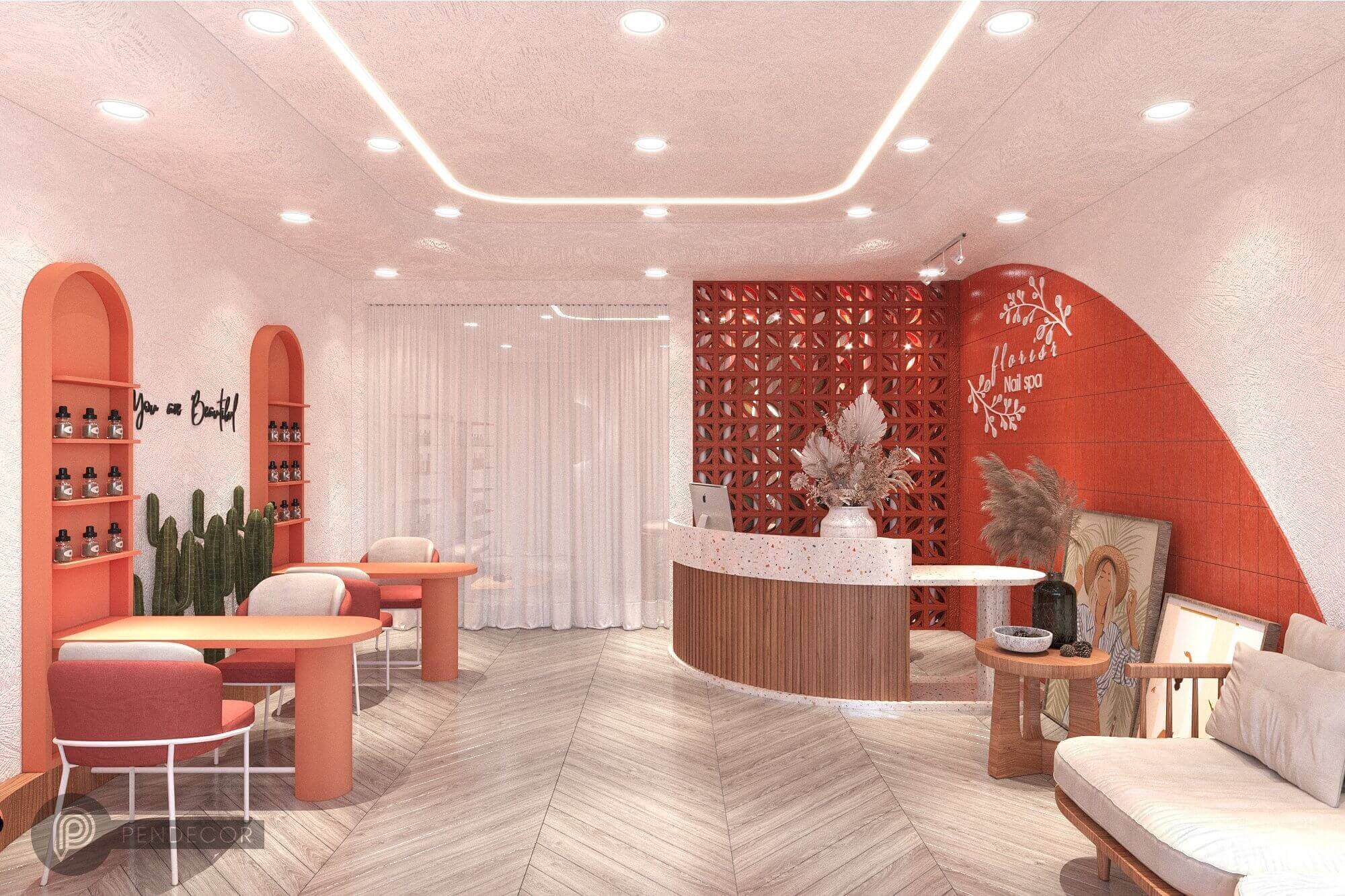 mẫu tiệm nail nhỏ Pendecor