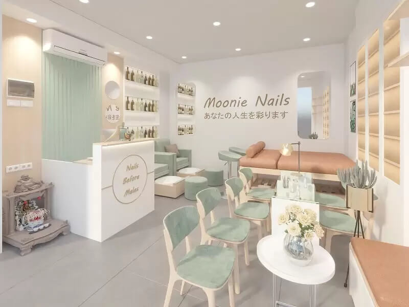 cách trang trí tiệm nail thu hút khách Pendecor