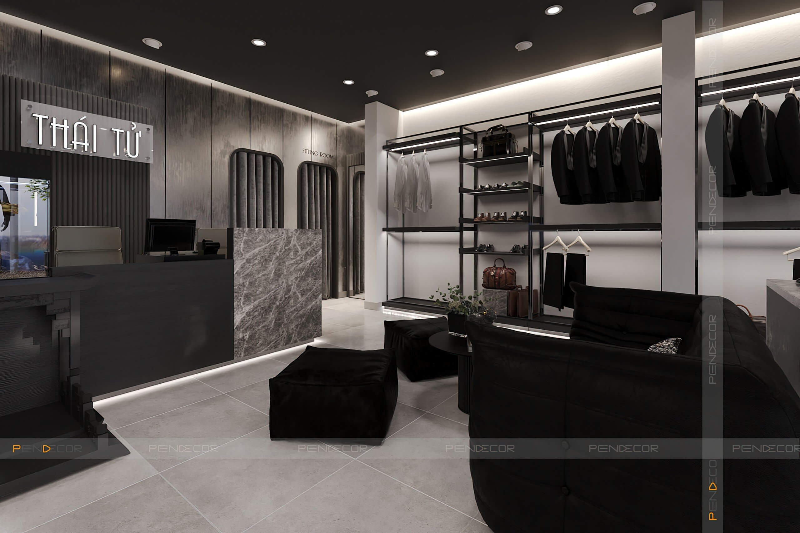 Thiết Kế Shop Thời Trang Nam Thái Tử