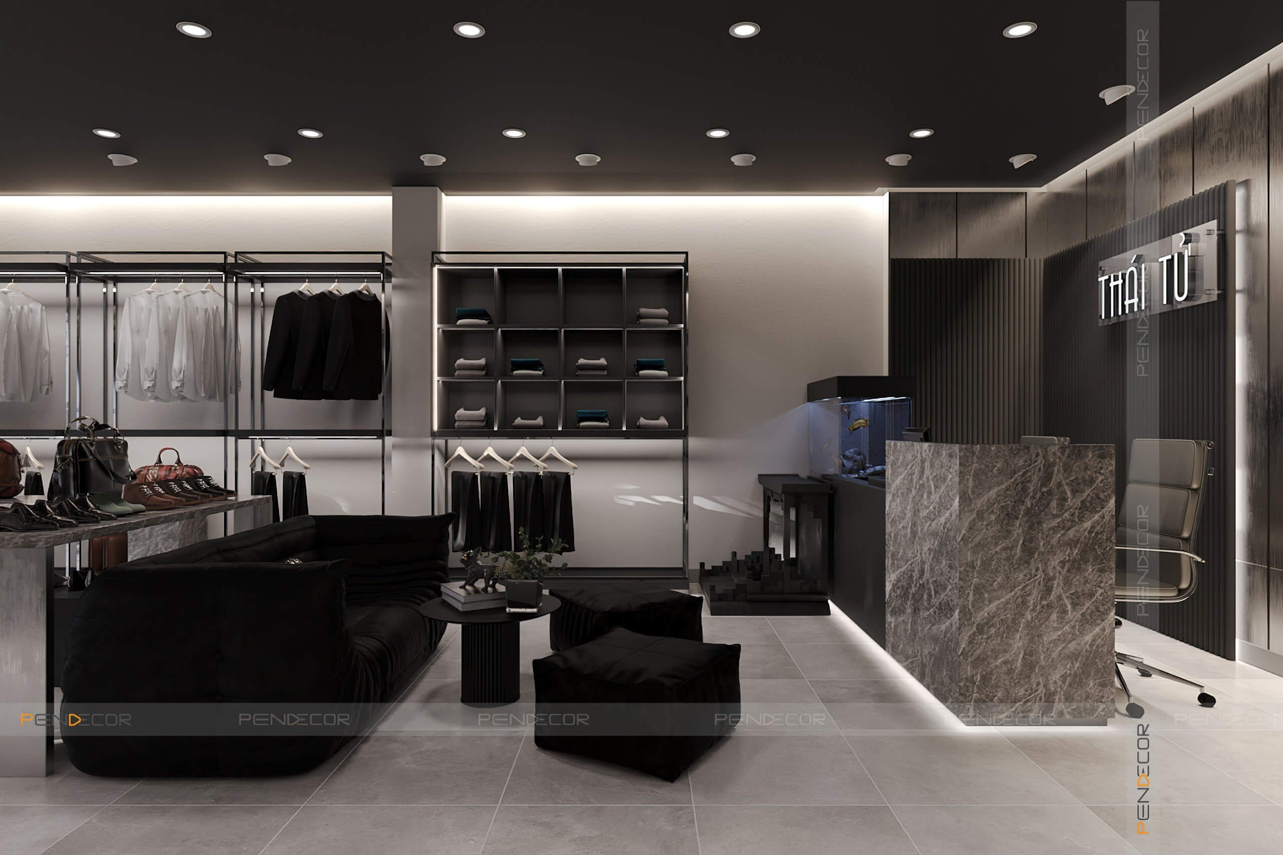 Thiết Kế Shop Thời Trang Nam Thái Tử