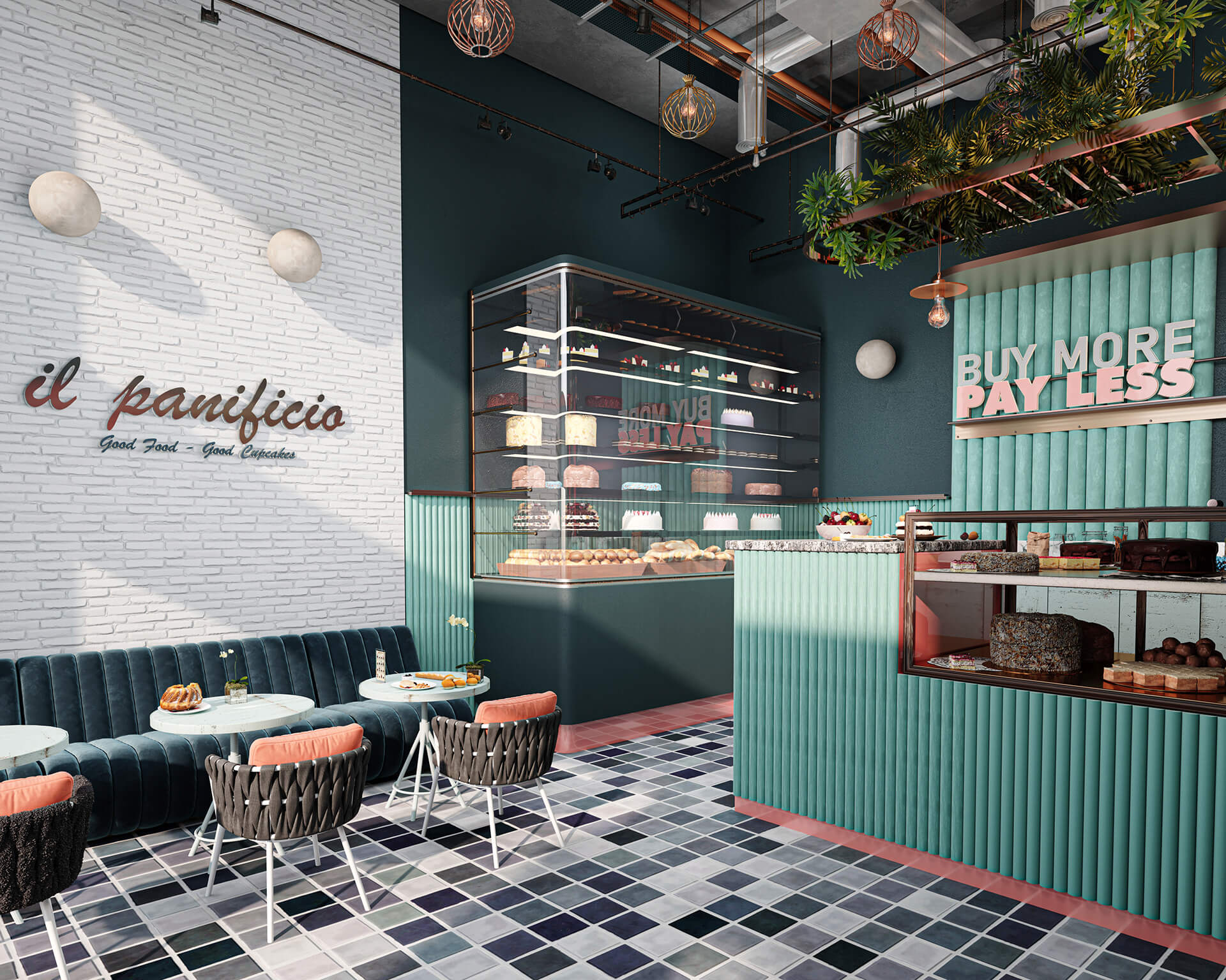 thiết kế quán trà bánh Pendecor