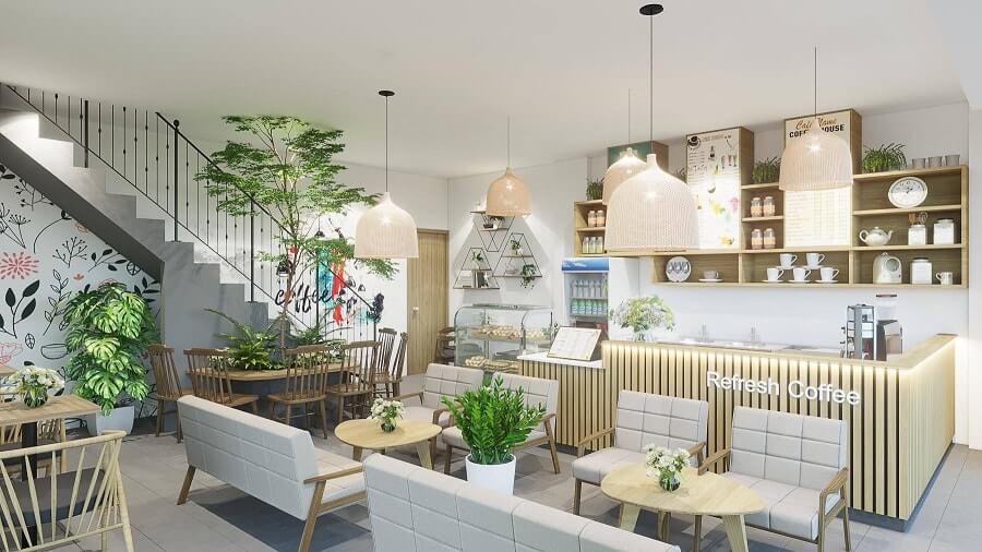 thiết kế quán cà phê Pendecor