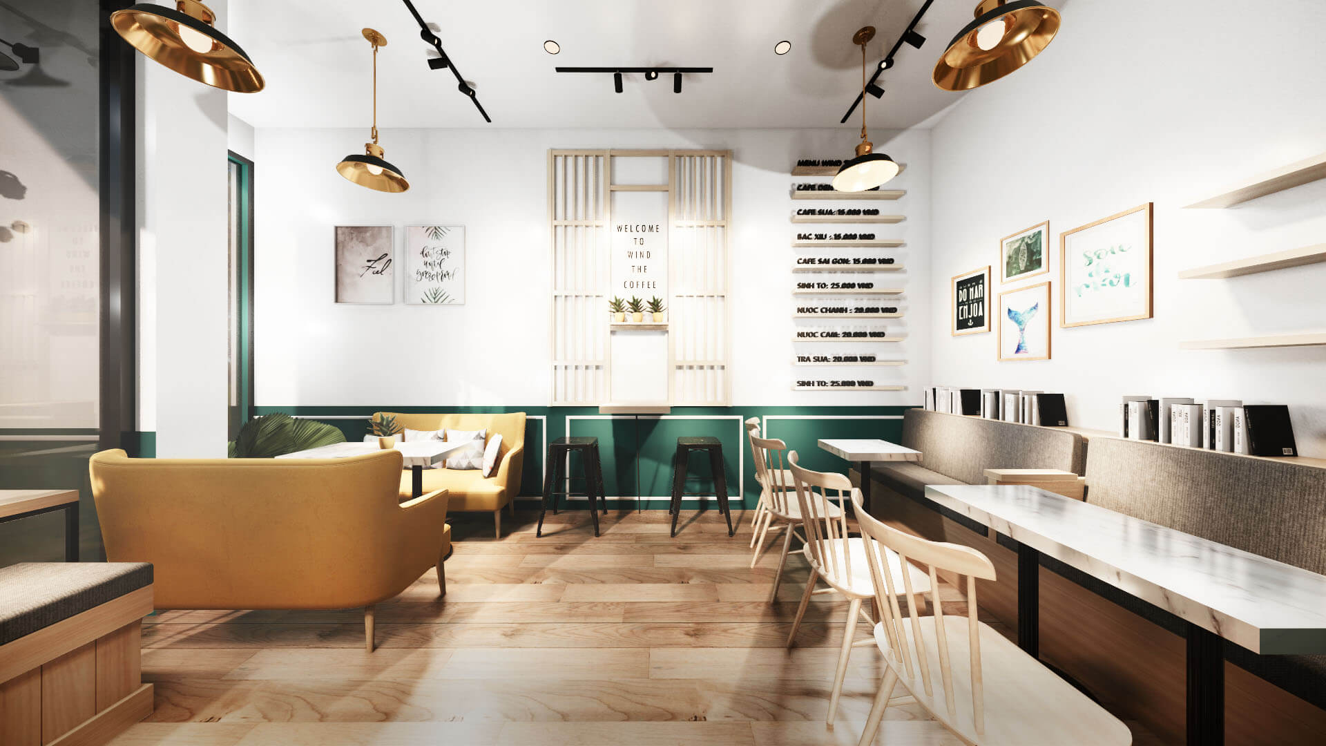 mẫu quán cafe đẹp Pendecor