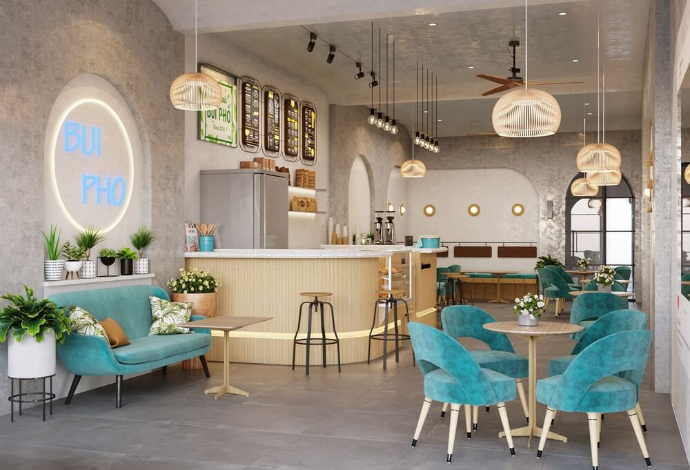 thiết kế quán cà phê Pendecor