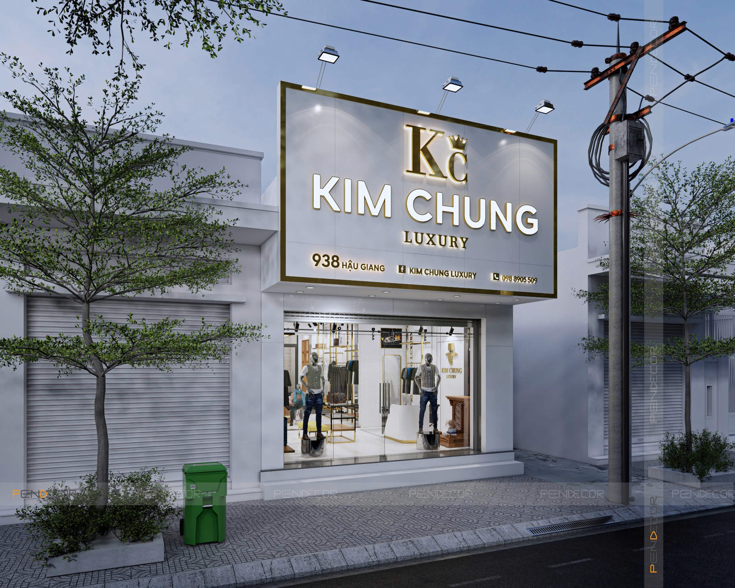 Thiết Kế Shop Quần Áo Nam Kim Chung