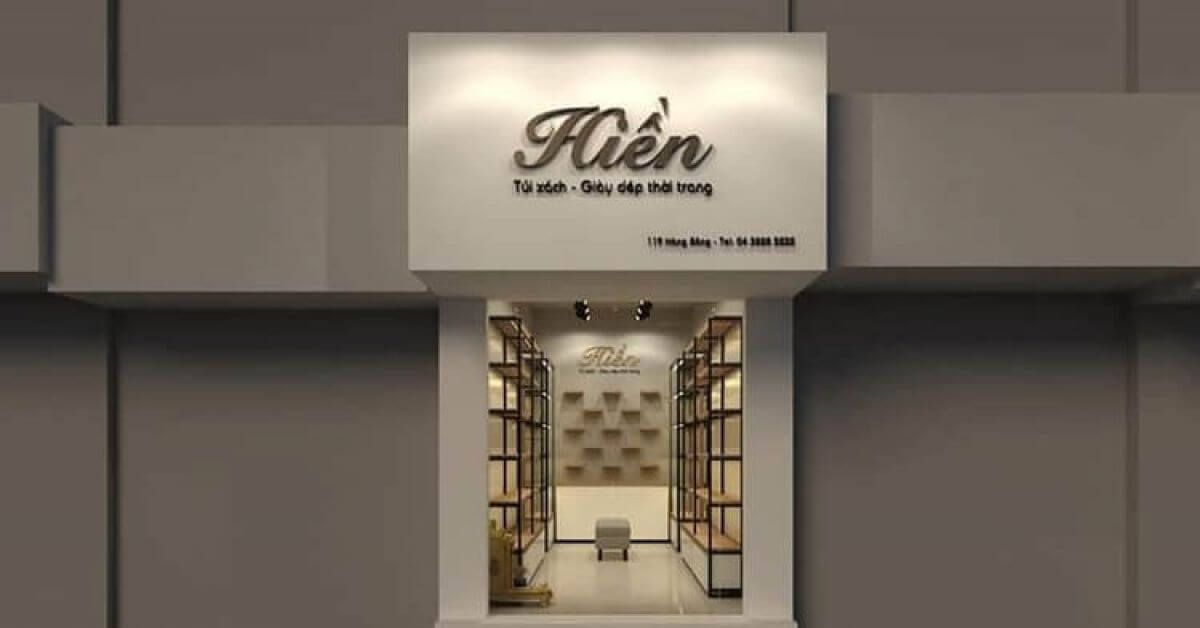 bảng hiệu shop túi xách Pendecor