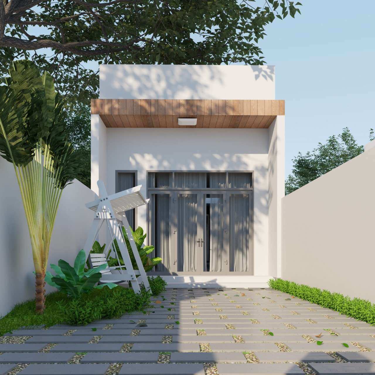 trang trí mặt tiền nhà ống cấp 4 Pendecor