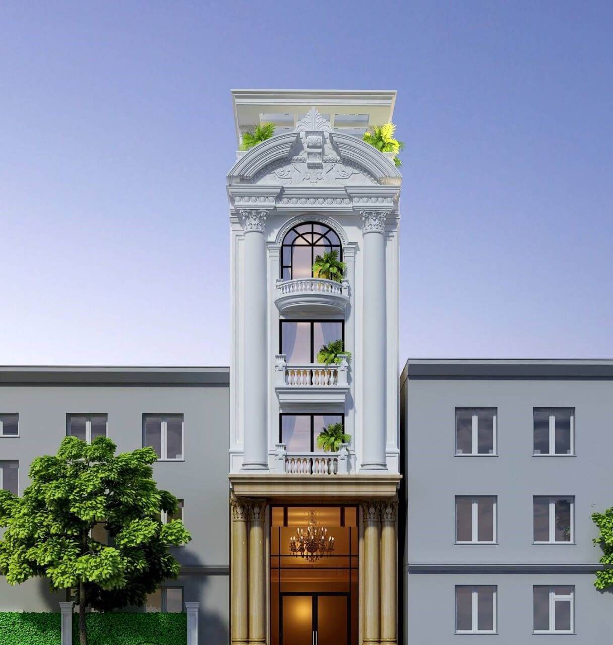 mau nha ong dep 3 tang mat tien 5m Pendecor