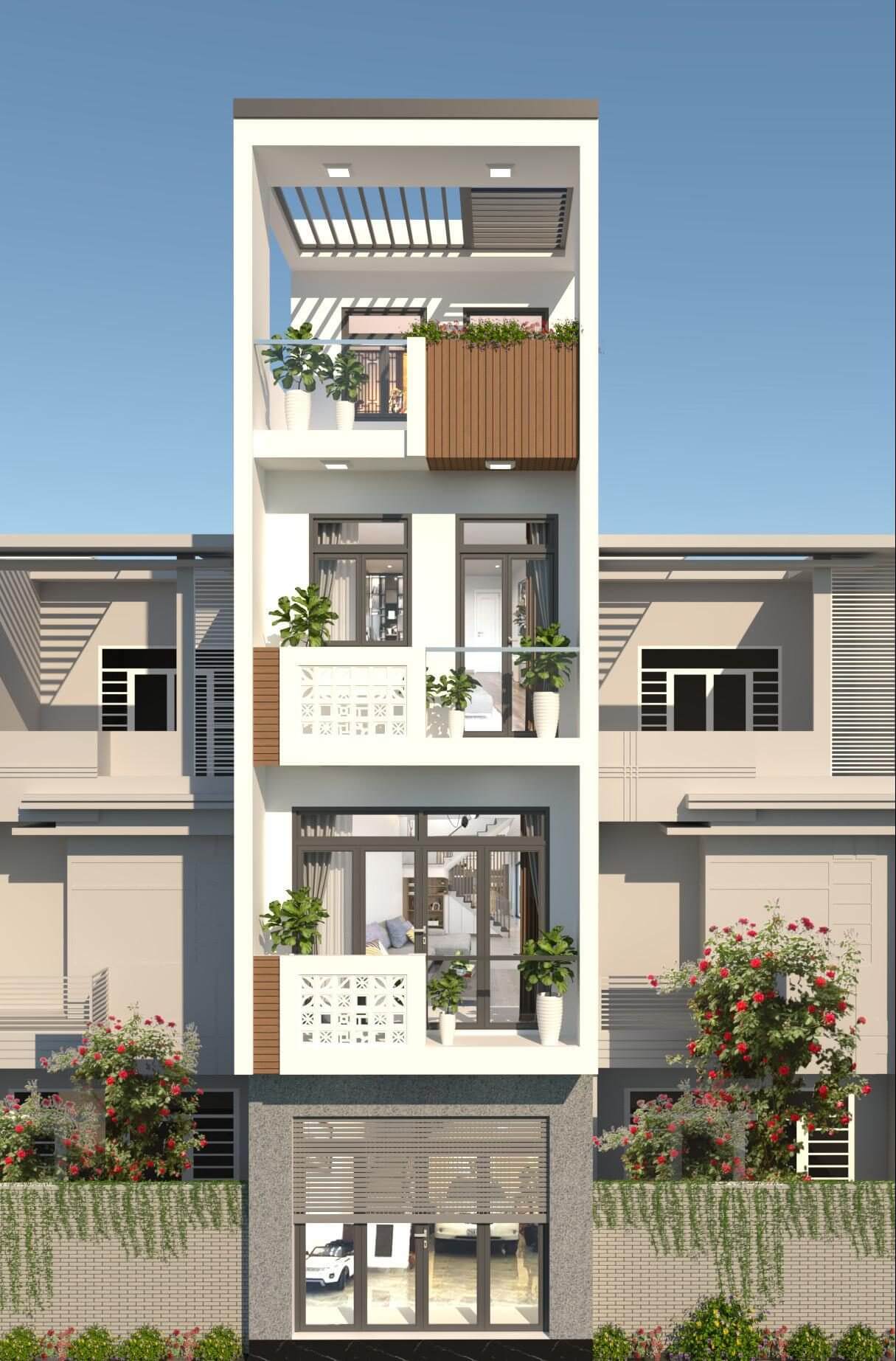 mau nha pho 2 tang mat tien 5m Pendecor