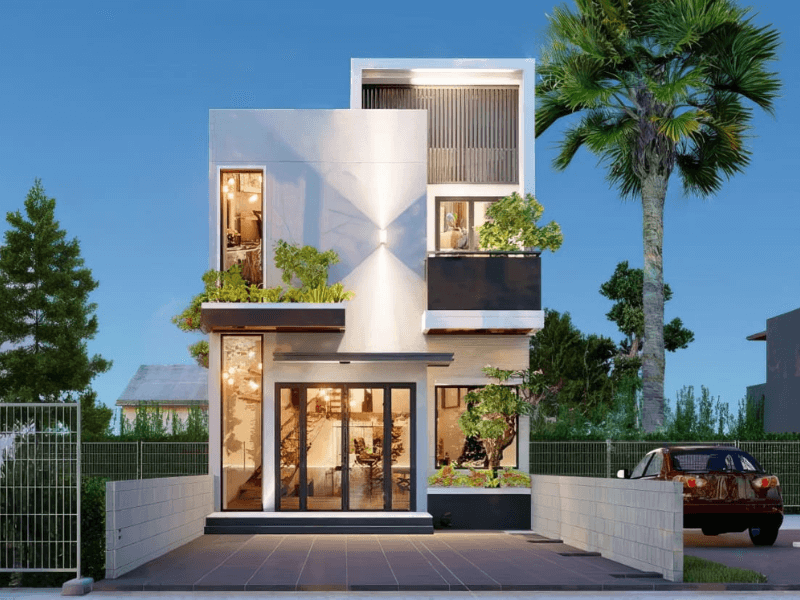 mẫu mặt tiền nhà phố ngang 5m Pendecor