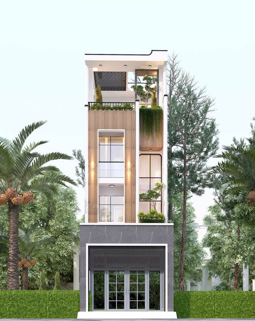 mẫu nhà mặt phố 5m Pendecor
