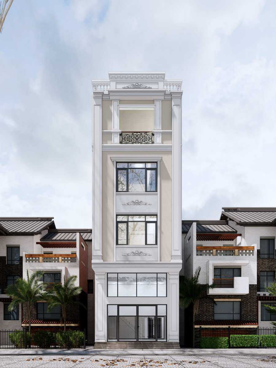 nhà ống tân cổ điển mặt tiền 5m Pendecor