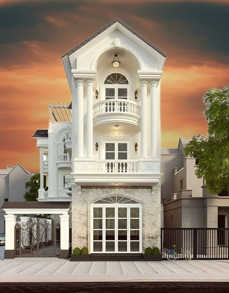 mặt tiền nhà ống tân cổ điển đẹp