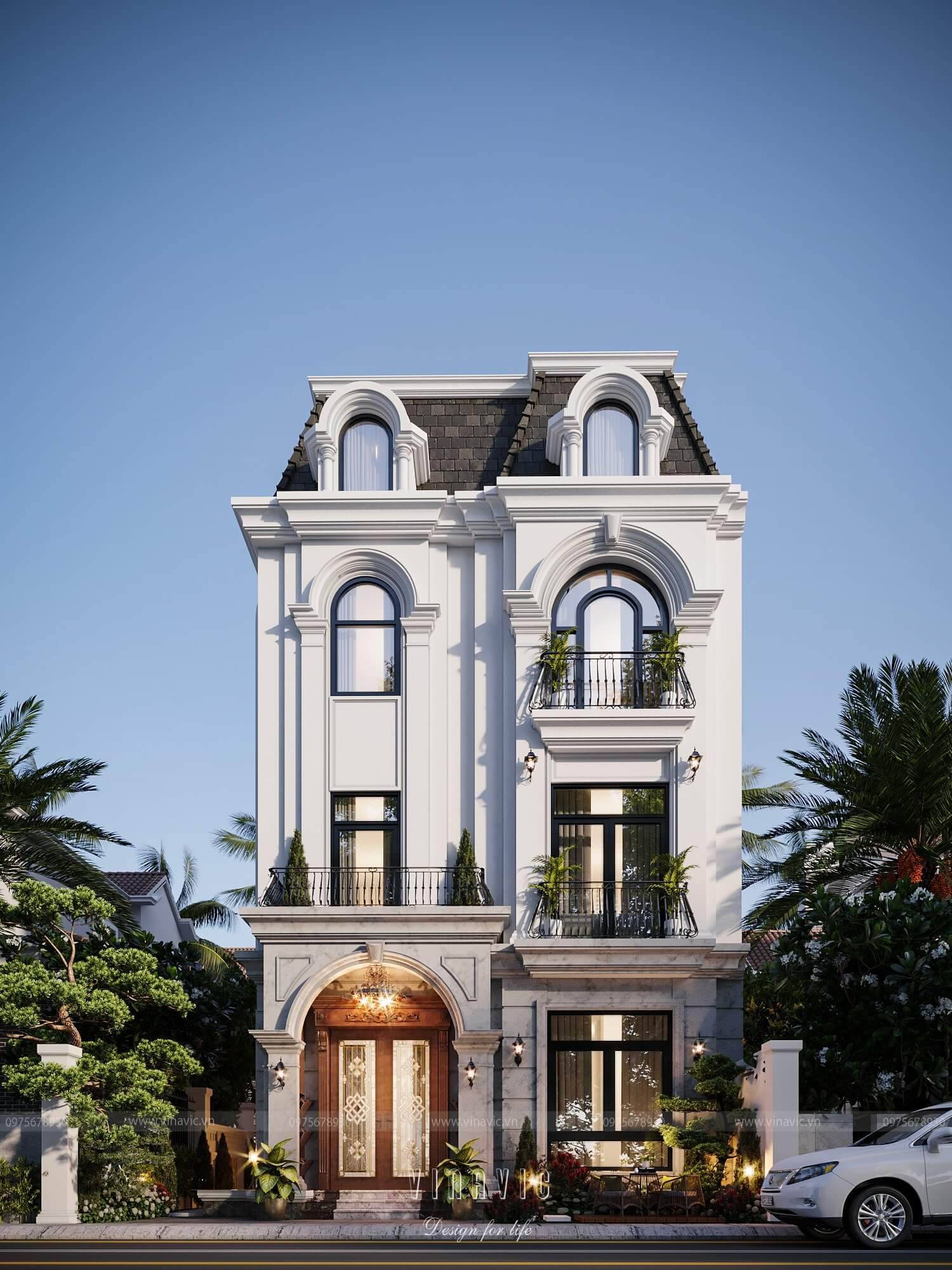 nhà ống tân cổ điển mặt tiền 5m