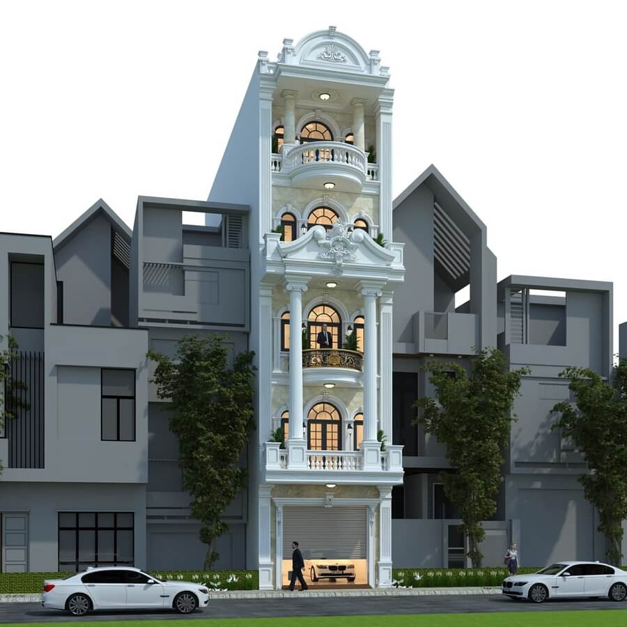 mặt tiền nhà ống tân cổ điển đẹp Pendecor
