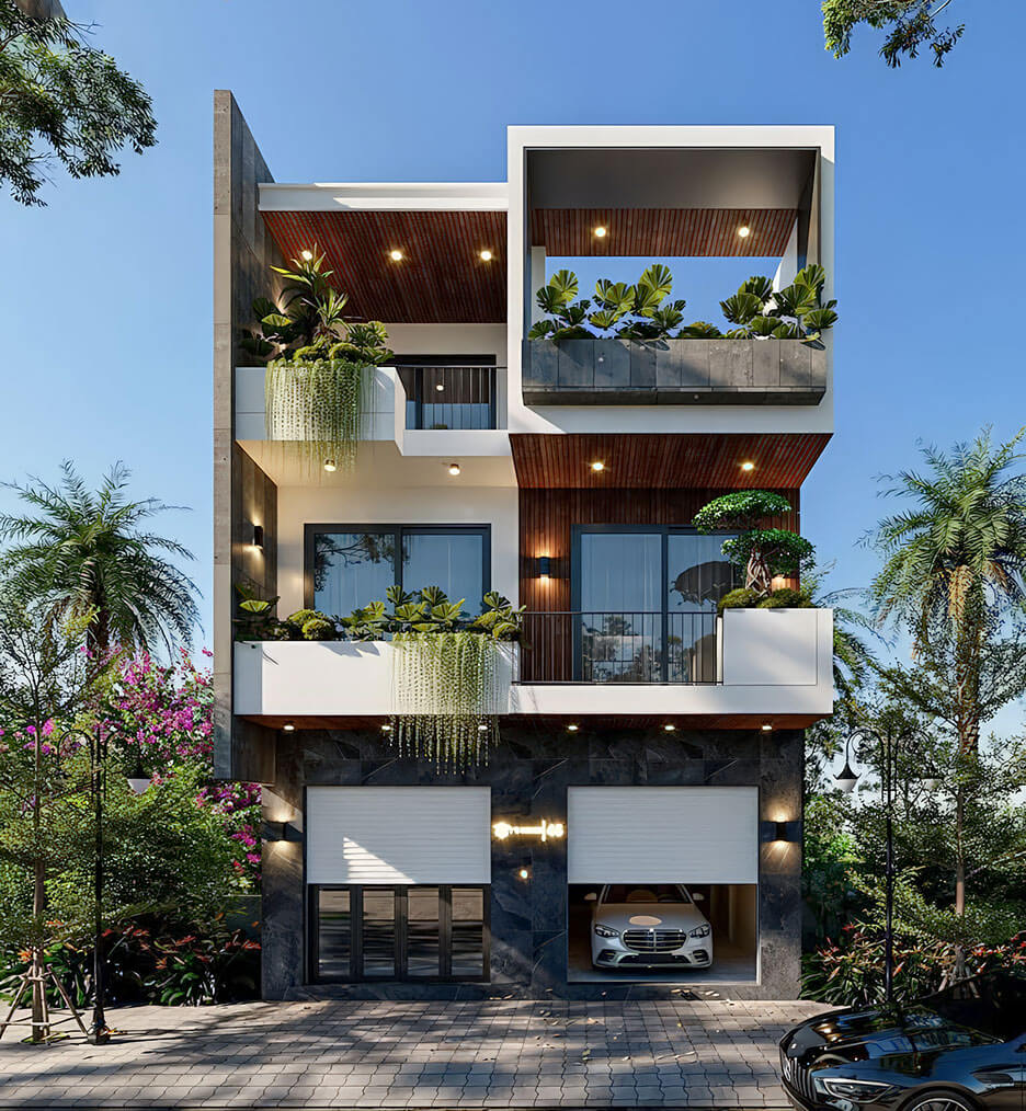 các mẫu nhà phố mặt tiền 9m Pendecor