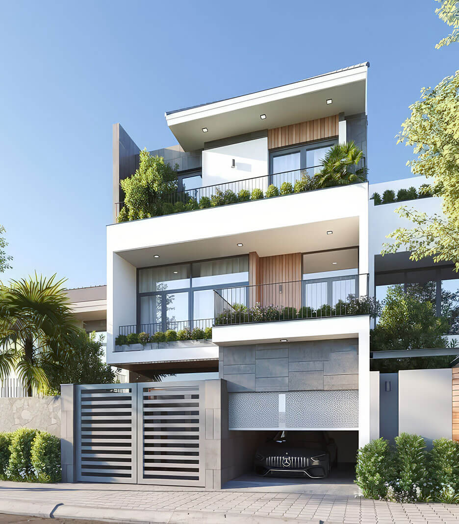 mat tien nha 4 tang dep Pendecor