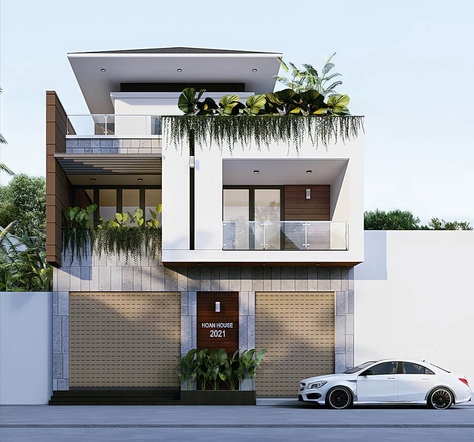 thiết kế nhà góc 2 mặt tiền kinh doanh Pendecor