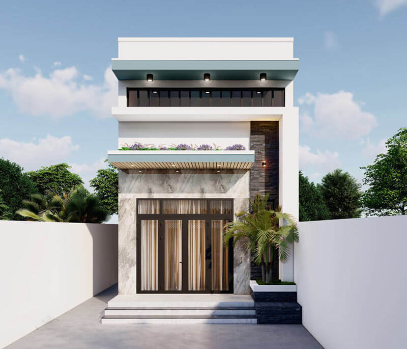 mẫu nhà 2 tầng mặt tiền 4m hiện đại Pendecor