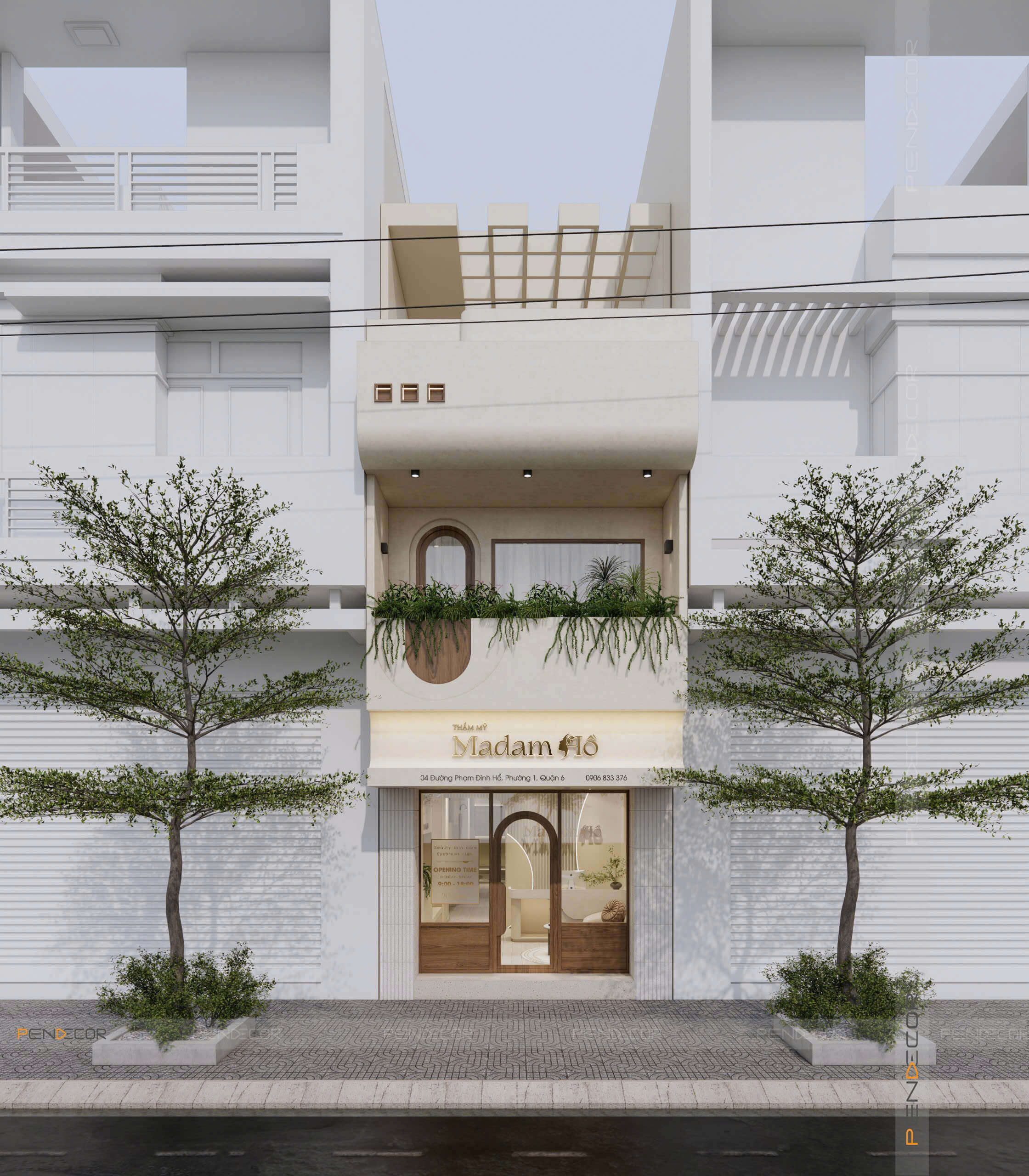 mẫu nhà 3 tầng mặt tiền 4m Pendecor