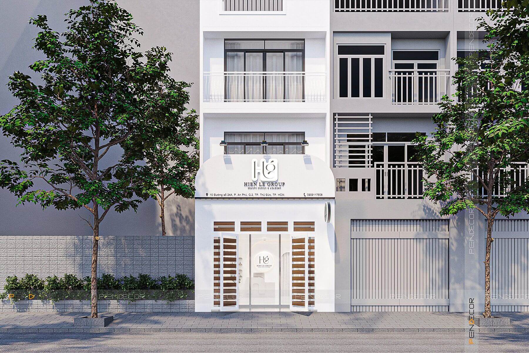 mẫu nhà đẹp 3 tầng mặt tiền 4m Pendecor