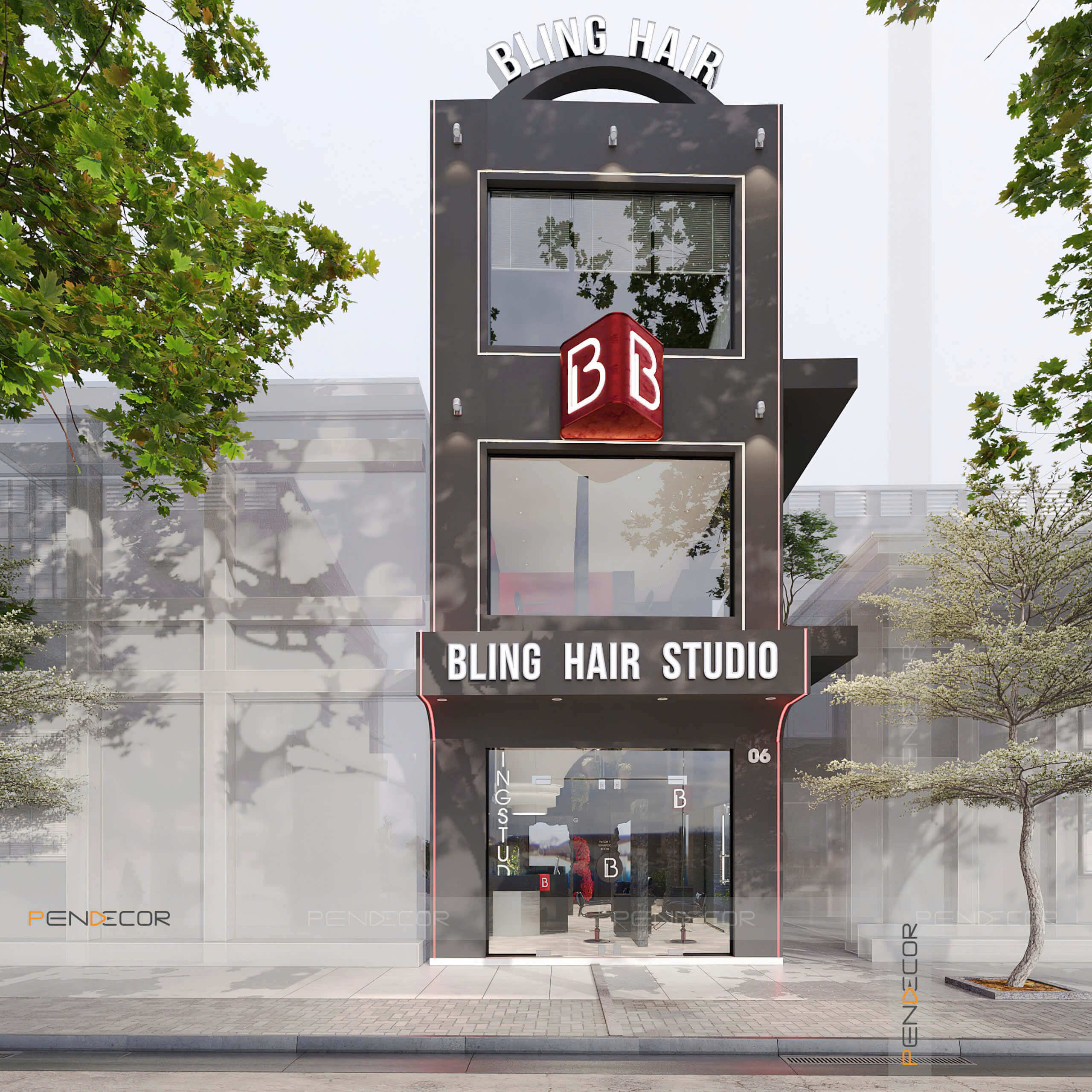 mặt bằng nhà phố 4m Pendecor